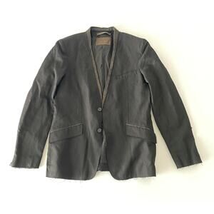 ZARA LIMITED EDITION Men’s Raw-Edge Black Blazer – Deconstructed Linen Look